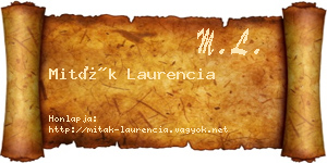 Miták Laurencia névjegykártya